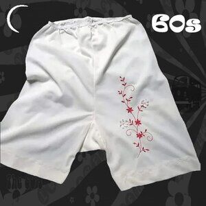 Vintage Petti Panties Floral Embroidery, Nylon LAST CHANCE PRICE REDUCTION